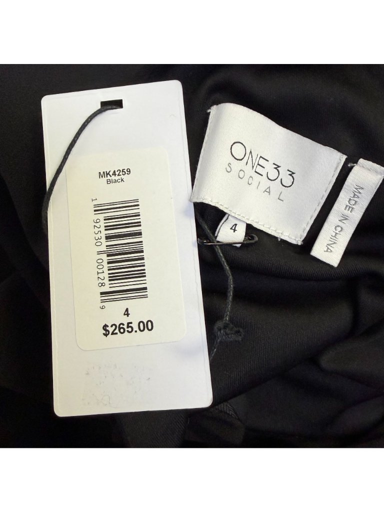 Nwt One33 Social Black Long Sleeve Ruffle Wrap Dress Size 4 — image 5 of 5